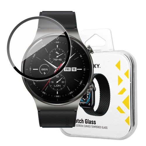 Wozinsky Watch Glass Hybrid Glass for Huawei Watch GT 2 42mm Black - TopMag