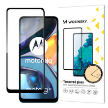 Заредете изображение във визуализатора на галерията – Wozinsky Super Durable Full Glue Tempered Glass Full Screen With Frame Case Friendly Motorola Moto G22 Black - TopMag
