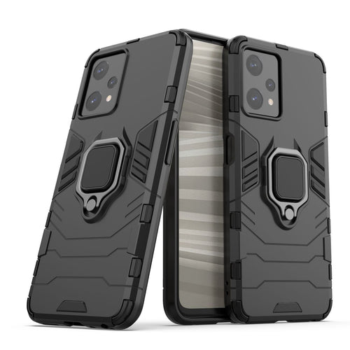 Ring Armor tough hybrid case cover + magnetic holder Realme 9 Pro black - TopMag