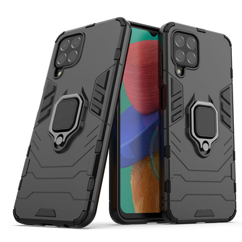 Ring Armor tough hybrid case cover + magnetic holder for Samsung Galaxy M33 5G black - TopMag