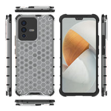 Заредете изображение във визуализатора на галерията – Honeycomb case armored cover with a gel frame for Vivo V23 5G transparent - TopMag
