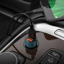 Заредете изображение във визуализатора на галерията – Borofone Car charger BZ19 Wisdom - 2xUSB - 12W with USB to Micro USB cable gold
