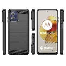 Заредете изображение във визуализатора на галерията – Carbon Case for Motorola Moto G73 5G flexible silicone carbon cover black

