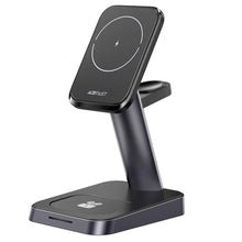 Заредете изображение във визуализатора на галерията – Acefast desktop wireless charging stand 15w 3in1 (for magsafe + watch + headset) e3 black - TopMag
