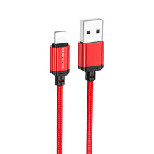 Заредете изображение във визуализатора на галерията – Borofone Cable BX87 Sharp - USB to Lightning - 2,4A 1 metre red
