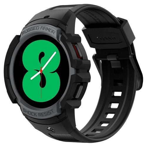 Spigen rugged armor ”pro” for samsung galaxy watch 4 / 5 44mm charcoal grey - TopMag