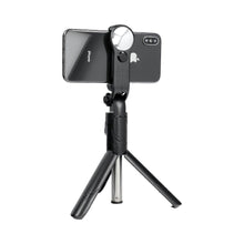 Заредете изображение във визуализатора на галерията – Combo selfie stick with tripod and remote control bluetooth with mirror black sstr-11 - TopMag
