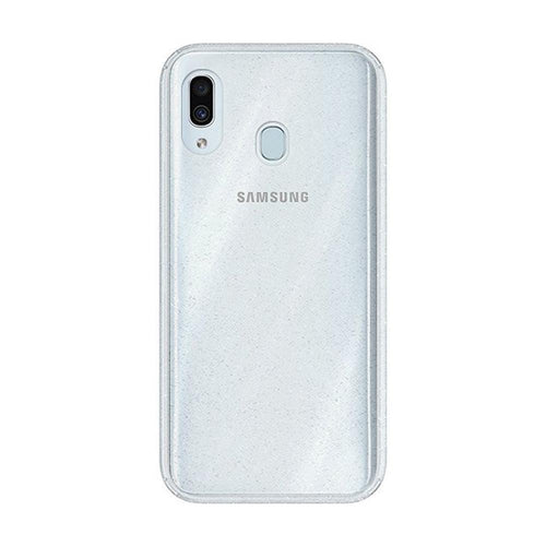 Crystal Glitter Silver гръб - Samsung A30 прозрачен - TopMag