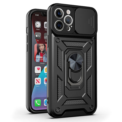 Slide Camera Armor Case for Motorola Moto E13 Black