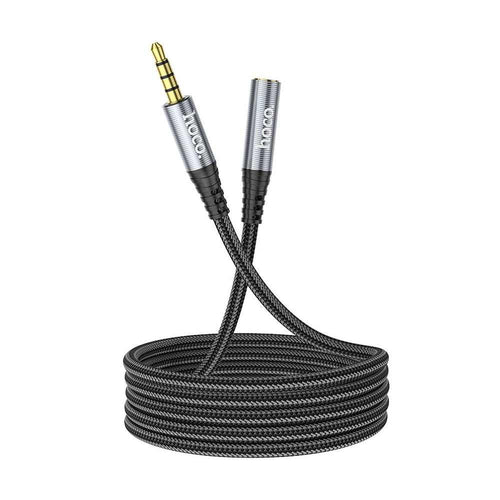Hoco cable 3.5mm audio extension cable male to female 1m black - TopMag