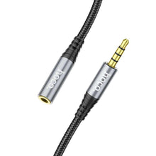 Заредете изображение във визуализатора на галерията – Hoco cable 3.5mm audio extension cable male to female 1m black - TopMag
