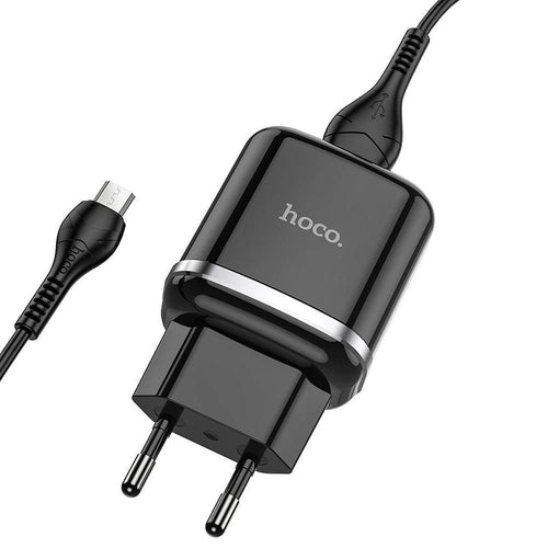 Hoco charger usb 3a qc3.0 fast charge special single port with micro cable n3 black - TopMag