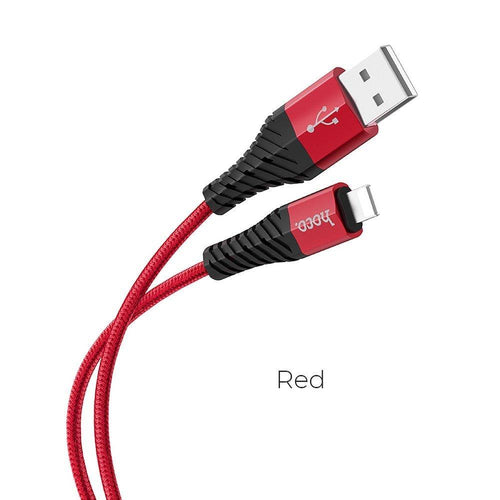 Hoco cool charging data кабел for iPhone lightning 8-pin x38 1 metr red - TopMag