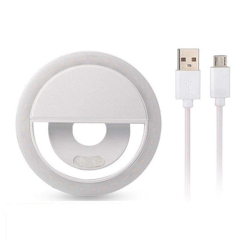 Ring lamp for selfie white + USB to Micro USB cable