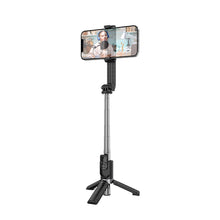 Заредете изображение във визуализатора на галерията – Borofone Selfie Stick BY9 Streamer bluetooth with tripod and remote control black
