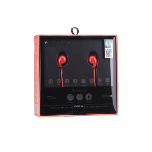 Wk-Design earphone stereo wi200 червен - само за 7.99 лв