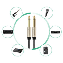 Заредете изображение във визуализатора на галерията – Ugreen AV128 10636 mono TS cable 6.35mm jack / 6.35mm jack 1m - gray
