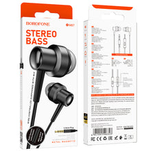 Заредете изображение във визуализатора на галерията – Borofone Earphones BM87 Element with microphone black

