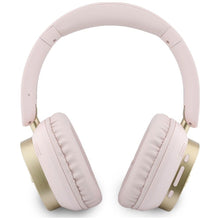 Заредете изображение във визуализатора на галерията – Wireless headphones Guess ENC Rectangle Metal Script pink
