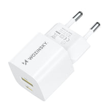 Заредете изображение във визуализатора на галерията – Wozinsky WWCEAC GaN USB-A USB-C 33W wall charger - white
