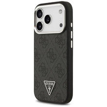 Заредете изображение във визуализатора на галерията – GUESS case for IPHONE 17 Pro compatible with MagSafe GUHMP17LP4TSRCMK (PU 4G W/Triangle Logo SL) black
