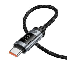 Заредете изображение във визуализатора на галерията – Data Cable with digital display USB A to USB C Hoco PD 6A 100W 1,2 m U148 black
