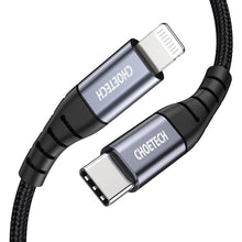 Заредете изображение във визуализатора на галерията – Choetech IP0039 USB-C / Lightning MFi cable, 1.2m long - black
