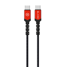 Заредете изображение във визуализатора на галерията – Blavec Cable Raptor braided - Type C to Type C - PD 60W 3A 0,5 metres (CRA-CC3BR05) black-red

