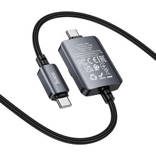 Заредете изображение във визуализатора на галерията – Hoco USB C to USB C cable PD100W with wireless charging for Apple Watch 1,2 m CW66 black
