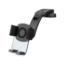 Заредете изображение във визуализатора на галерията – Car holder for mobile phone with windshield and dashboard mount BLUE STAR Long Neck Crystal black
