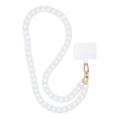 PANAMA LONG Phone lanyard, Phone pendant / cord length 80cm (40cm in the loop) / on neck - white