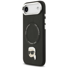 Заредете изображение във визуализатора на галерията – KARL LAGERFELD case for IPHONE 17 Air compatible with MagSafe KLHMP17MPSMLRKLK (PU Karl Pin) black
