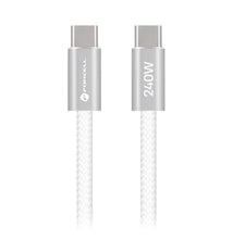 Заредете изображение във визуализатора на галерията – Cable USB C to USB C Forcell F-Energy QC4.0 PD 5A 240W Cafule Color 1,2 m CBN1 white
