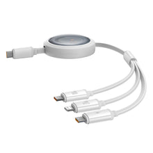 Заредете изображение във визуализатора на галерията – Baseus Free2Draw CB000084 retractable USB-C - Lightning / USB-C / micro USB cable 100W 1.1m - white
