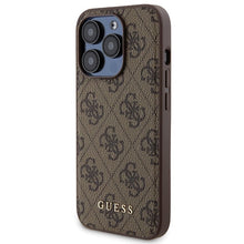 Заредете изображение във визуализатора на галерията – Guess 4G Metal Logo case set for iPhone 15 Pro + 5000mAh MagSafe power bank - brown
