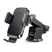 Заредете изображение във визуализатора на галерията – 3mk Drive &amp; Charge car phone holder for grille/window/cockpit with inductive charger - black
