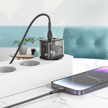 Заредете изображение във визуализатора на галерията – HOCO wall charger USB A + Type C PD QC3.0 3A 20W N34 transparent
