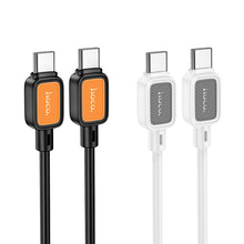 Заредете изображение във визуализатора на галерията – HOCO cable Type C to Type C 3A 60W X108 1 m white
