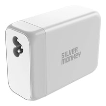 Заредете изображение във визуализатора на галерията – Silver Monkey SMA156 200W 3xUSB-C PD USB-A QC 3.0 GaN Charger with Detachable Power Cable - White
