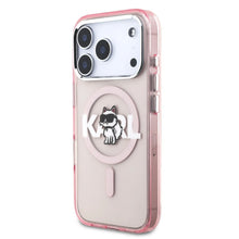 Заредете изображение във визуализатора на галерията – KARL LAGERFELD case for IPHONE 17 Pro compatible with MagSafe KLHMP17LHGCHGKBP (IML Choupette Sketch Logo) pink

