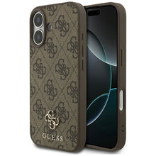 Заредете изображение във визуализатора на галерията – GUESS case for IPHONE 17 compatible with MagSafe GUHMP17SP4SM4MW (PU 4G Small 4G and Classic) brown

