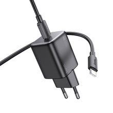 Заредете изображение във визуализатора на галерията – HOCO wall charger Type C + cable Type C to Type C QC PD 20W N40 black
