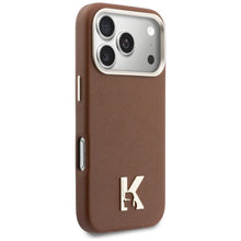 Заредете изображение във визуализатора на галерията – KARL LAGERFELD case for IPHONE 17 Pro Max compatible with MagSafe KLHMP17X5PGFKHGW (Karl Head Logo) brown
