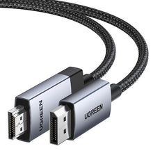Заредете изображение във визуализатора на галерията – Ugreen DP119 25491 DisplayPort to HDMI 4K 60Hz Cable 3m - Gray
