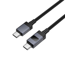 Заредете изображение във визуализатора на галерията – Cable USB C to USB C Hoco 3A 60W with display 1 m X118 black

