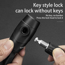 Заредете изображение във визуализатора на галерията – Rockbros 3230002001 bicycle lock with combination and key - black
