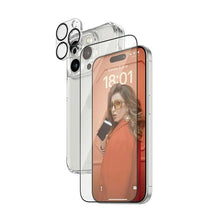 Заредете изображение във визуализатора на галерията – PanzerGlass Bundle 3in1 set transparent case + foil + camera cover for iPhone 15 Pro
