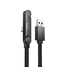 Заредете изображение във визуализатора на галерията – Cable with bracket USB A to USB C 3A Hoco 1,2 m U150 Exquisite black
