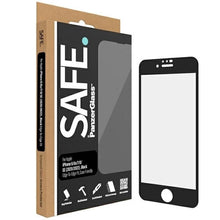 Заредете изображение във визуализатора на галерията – SAFE by PanzerGlass Edge-to-Edge tempered glass for iPhone SE 2020 / SE 2022 / 8 / 7 / 6 / 6s - with black frame
