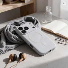 Заредете изображение във визуализатора на галерията – Case for iPhone 18 Pro Max / 17 Pro Max Silicone Mag Cover compatible with MagSafe (camera protection) silver
